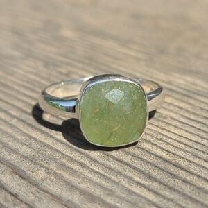 Faceted Green Kyanite 925 Ring